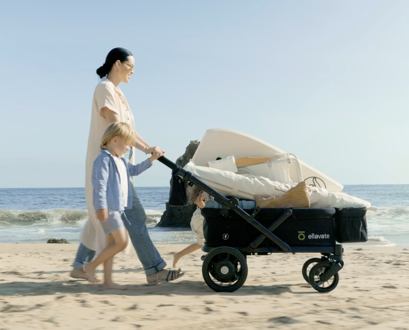 Load video: Ellavate wagon is the first child approved electric wagon to leverage hub-wheel motor innovation, providing the most efficient and effortless experience